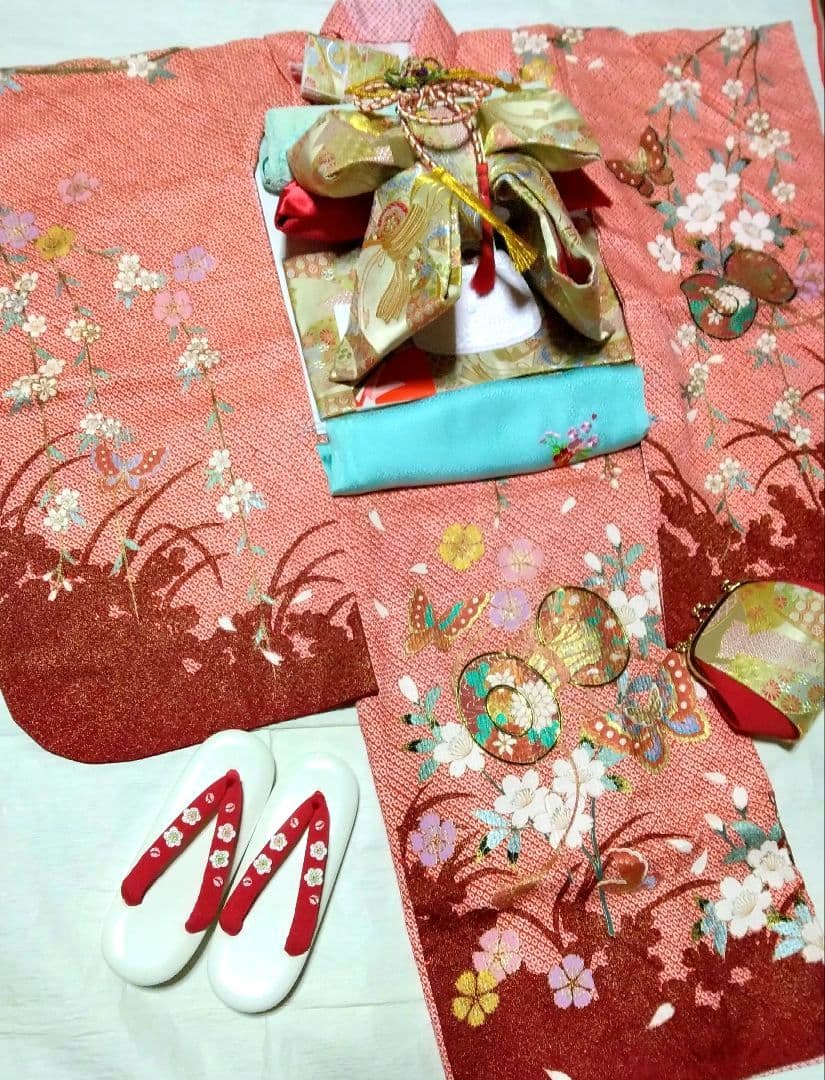 正絹☆本総絞り＋金駒刺繡☆時代の変化に関わらず末代までも宝物☆7歳七五三向け祝着