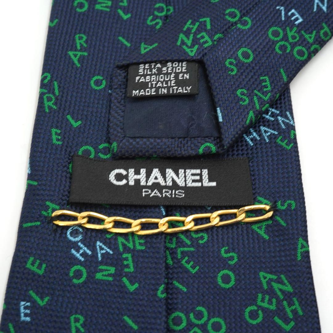 ✨新品未使用✨　CHANEL ネクタイ　ココマーク　チェーン　coco ネイビー