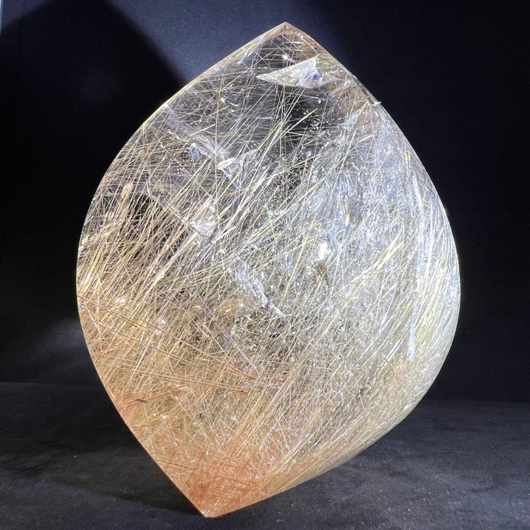 ✳️☆極上の透明度に煌めき抜群のルチル☆ゴールドルチル 雫型 天然石 磨き石 原石