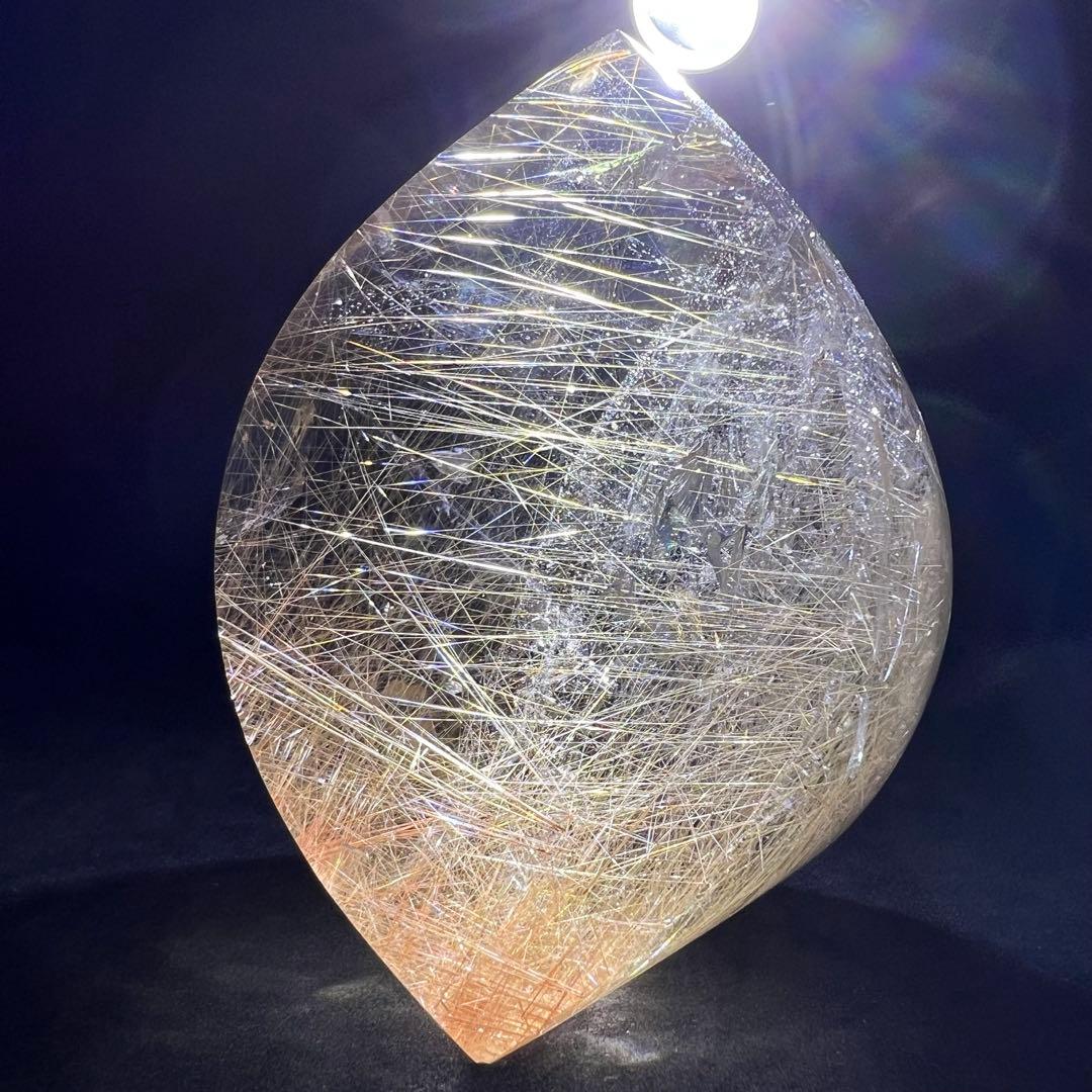 ✳️☆極上の透明度に煌めき抜群のルチル☆ゴールドルチル 雫型 天然石 磨き石 原石