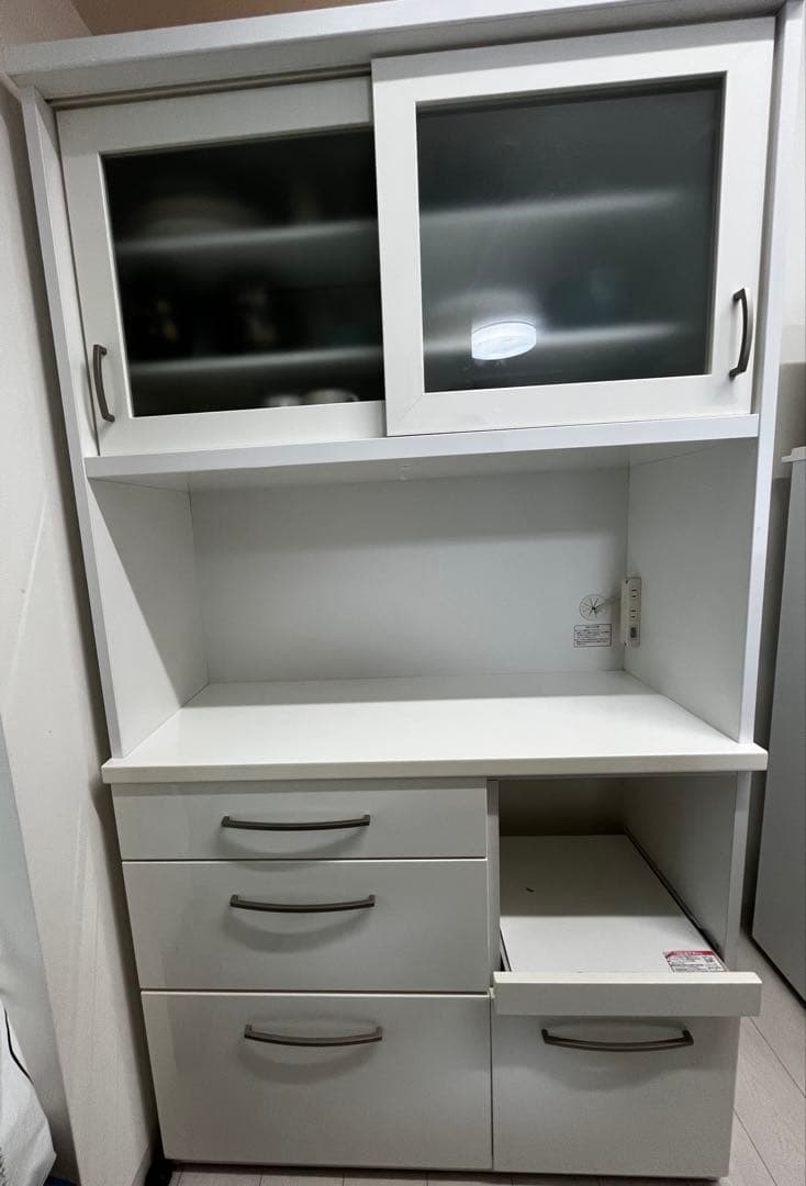 ニトリ 食器棚 コパン100 木製 ホワイト