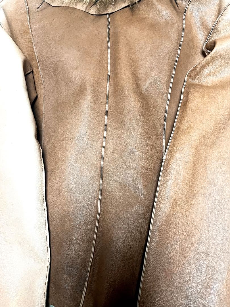 vintage ファーレザージャケット 山羊革 リボン アーカイブ y2k