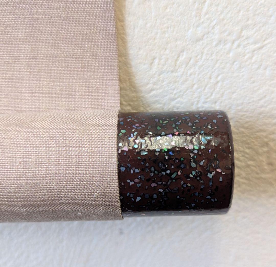 上品な立雛図 掛軸 髙嶺筆 肉筆 絹本 陶器軸【桃の節句・雛祭り】