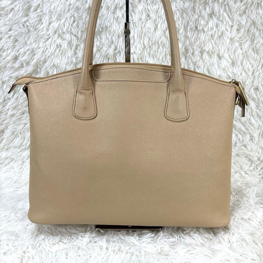 HAMANO 濱野皮革工藝 2WAY サフィアーノレザー　トートバッグ　ベージュ