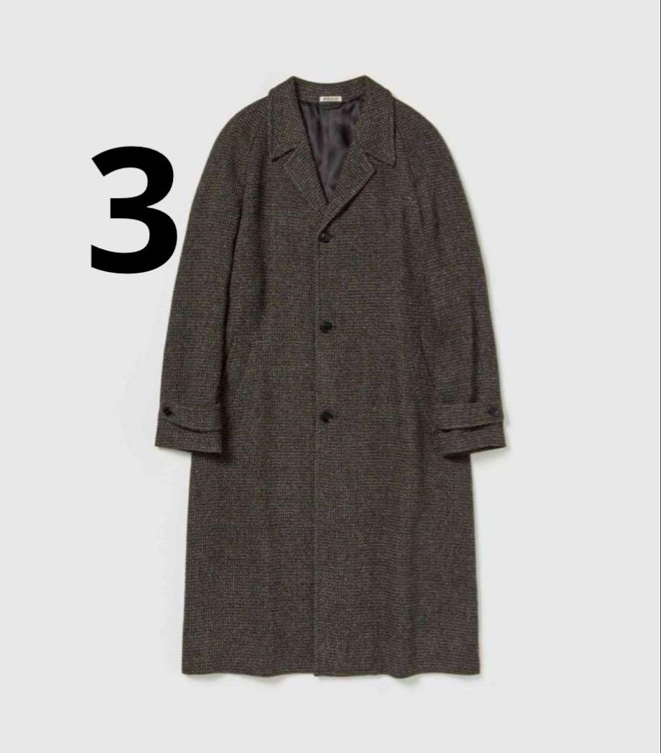 25AW auralee アルパカウールシルクツイードステンカラーコート