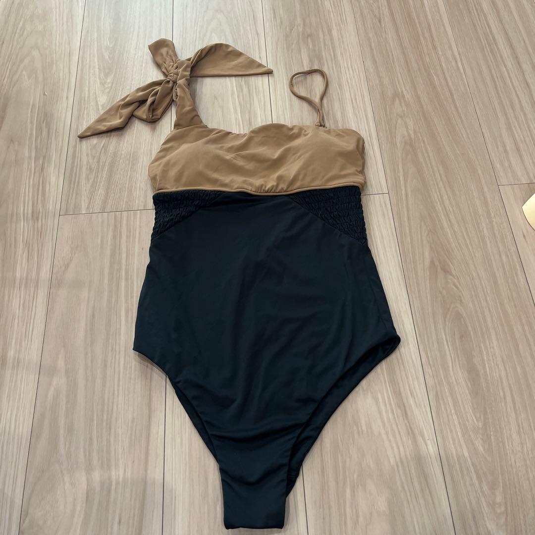 Alexia Stam ワンピース水着 M ベージュ・ブラック