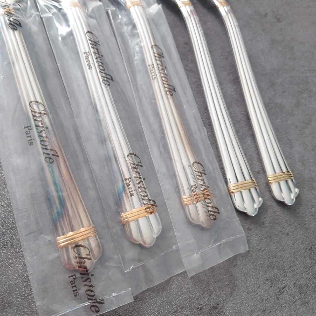 美品 クリストフル アリアゴールドリング テーブルフォーク 未開封含む 5点