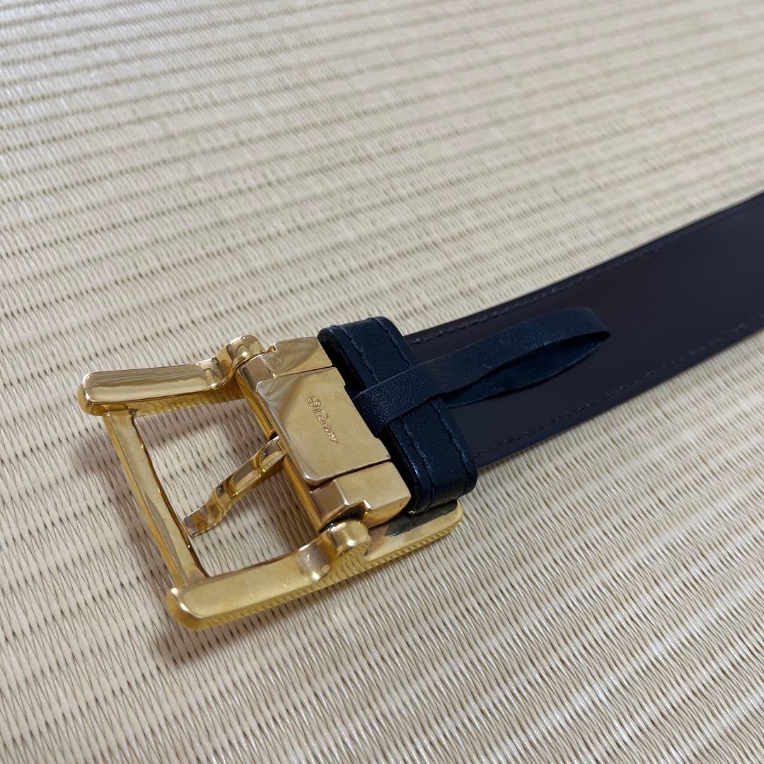 Cartier 黒ベルト 金色バックル
