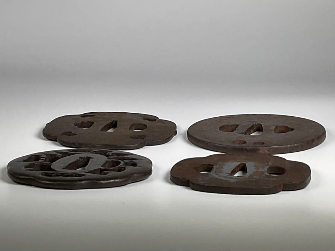 ④ 鉄鍔　正阿弥 包家　他計４点　武具　刀剣　江戸期