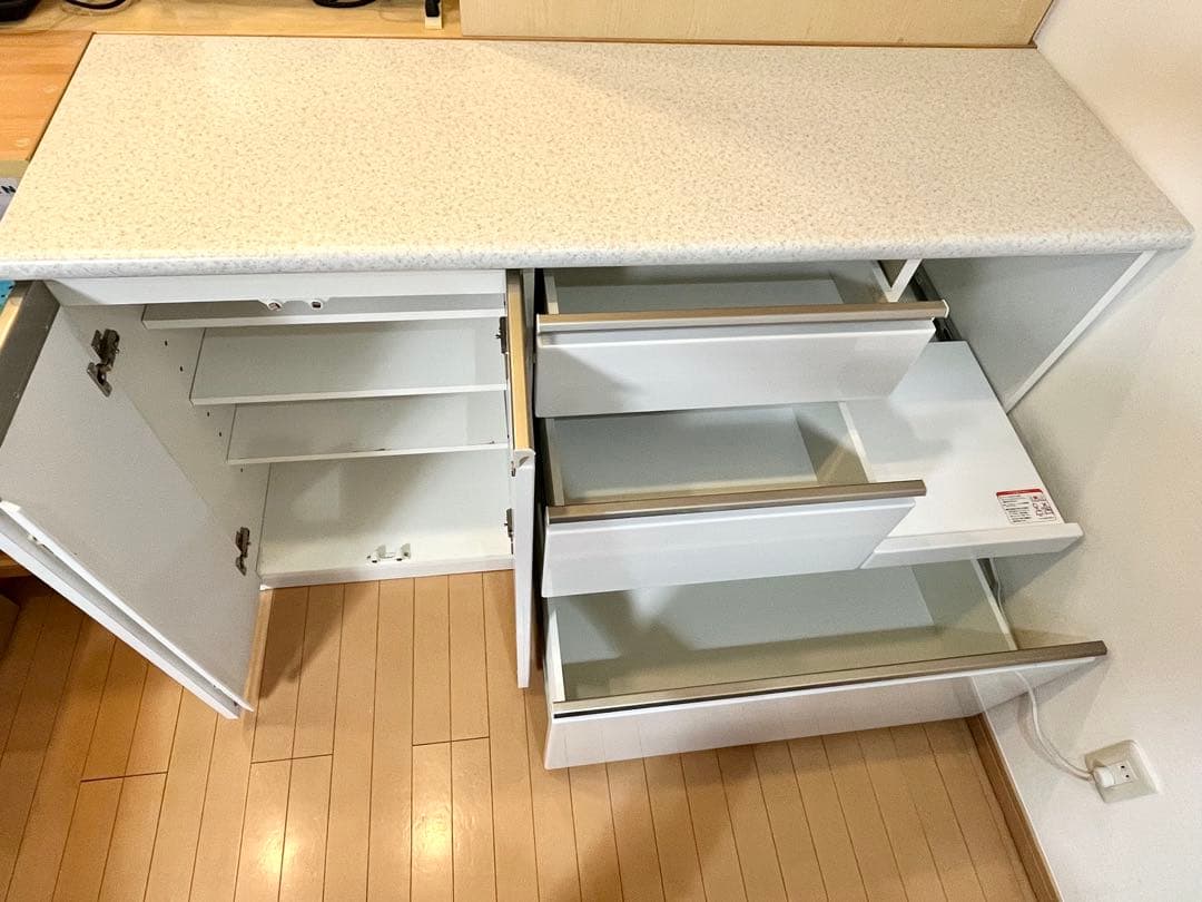 NITORI ニトリ　キッチンカウンター　アルミナ2 140CT WH