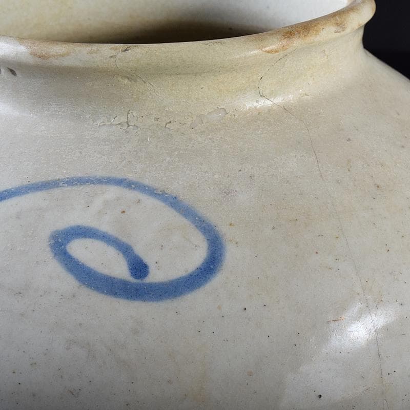 朝鮮美術　李朝　高麗白磁　染付　壷　V　R7947B