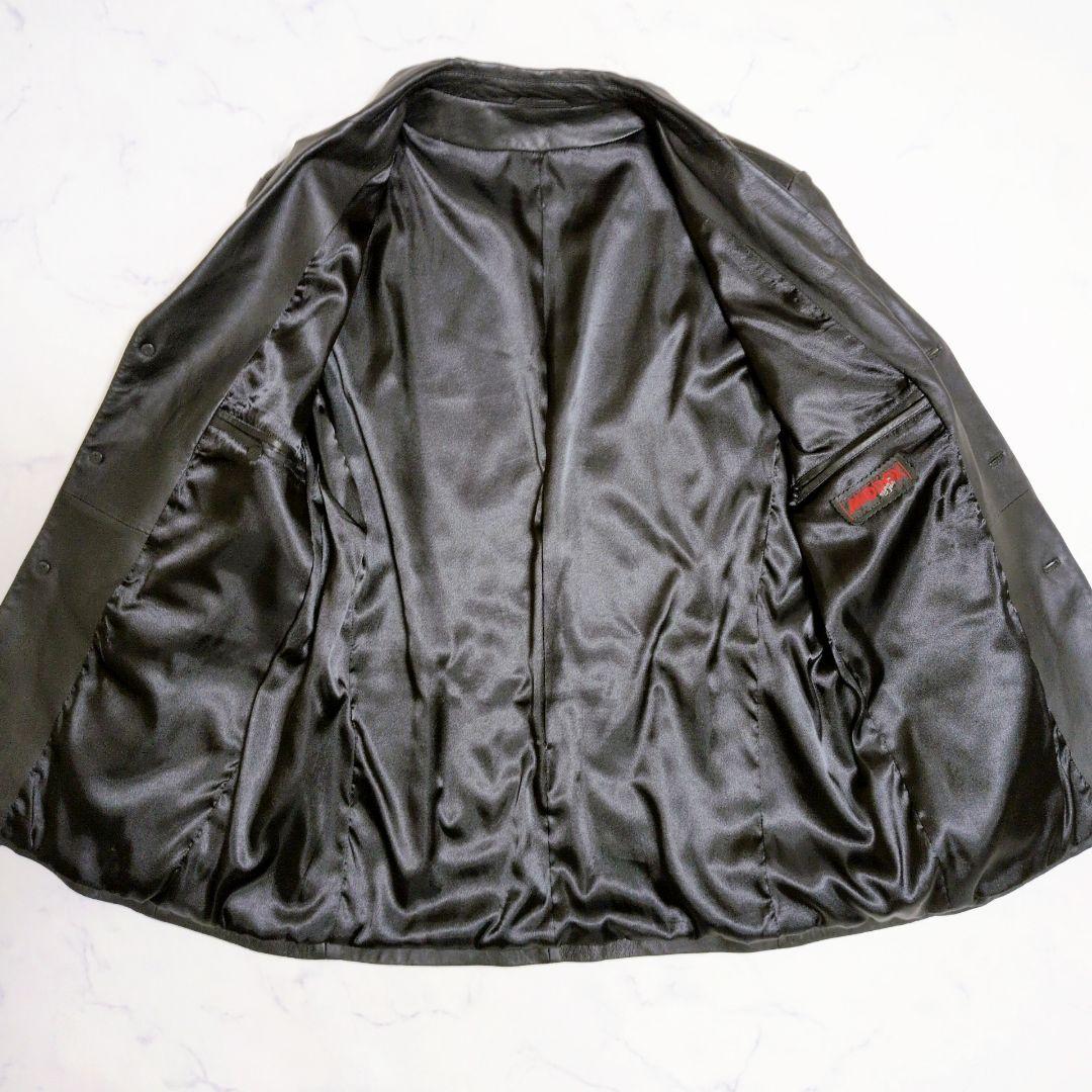 ヴィンテージ テーラードジャケット ラムレザー 3B ブラック XL〜2XL