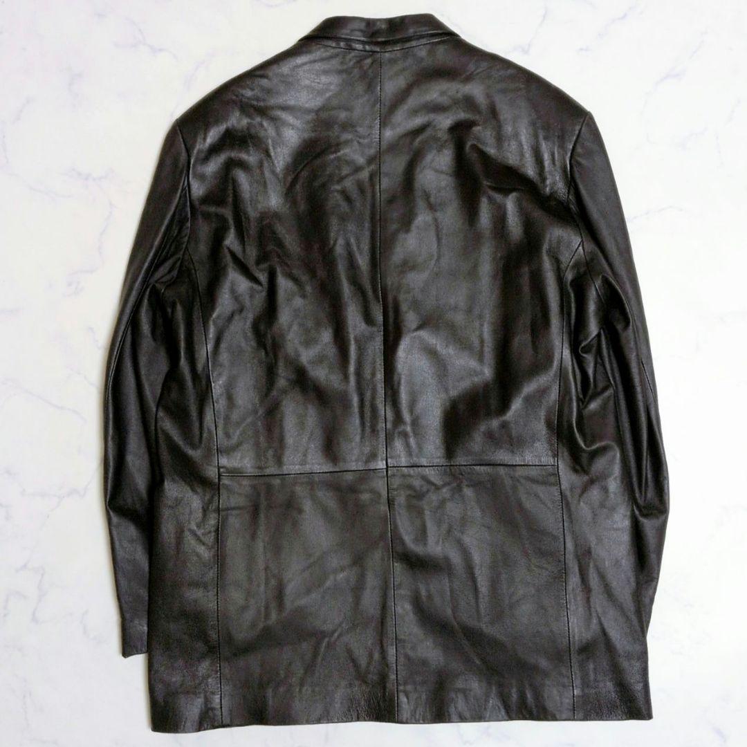 ヴィンテージ テーラードジャケット ラムレザー 3B ブラック XL〜2XL