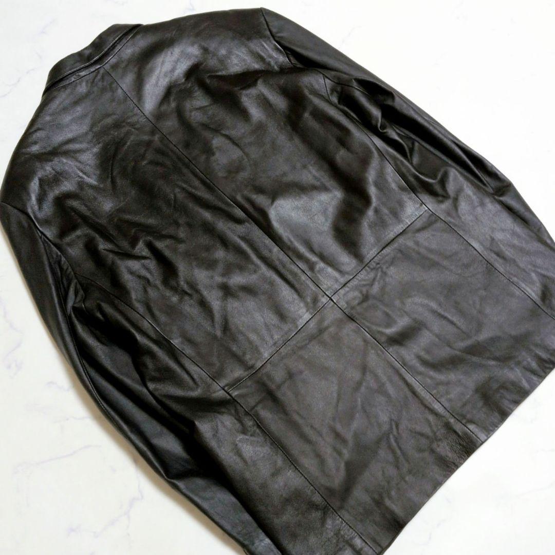 ヴィンテージ テーラードジャケット ラムレザー 3B ブラック XL〜2XL