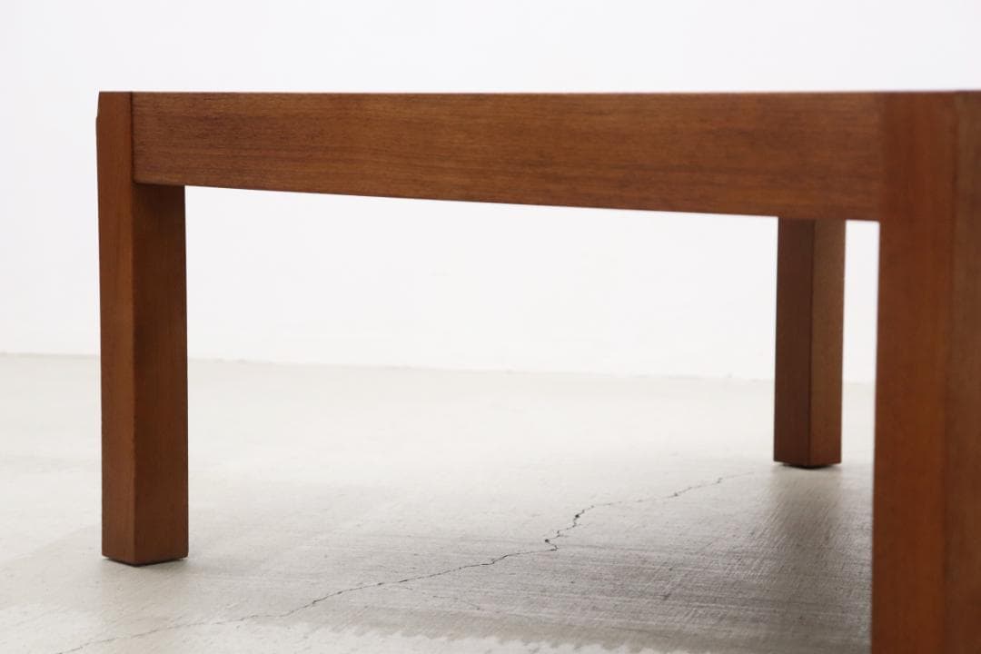 ヴィンテージ チーク材 正方形 センターテーブル スクエア ローテーブル