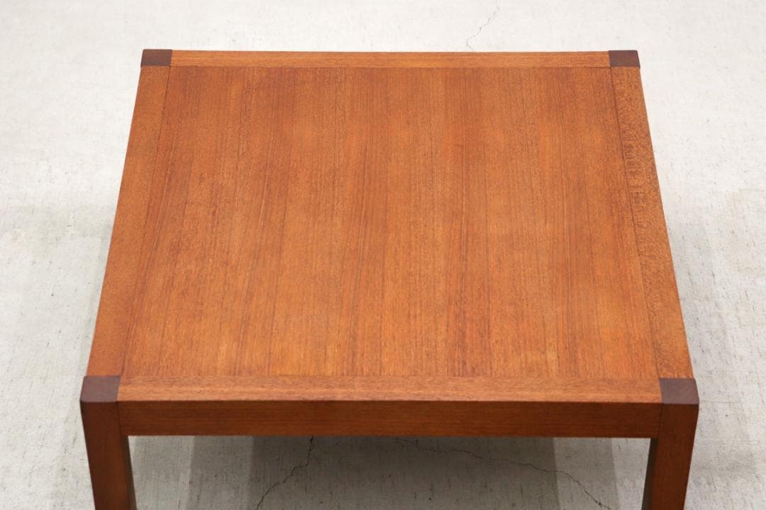ヴィンテージ チーク材 正方形 センターテーブル スクエア ローテーブル