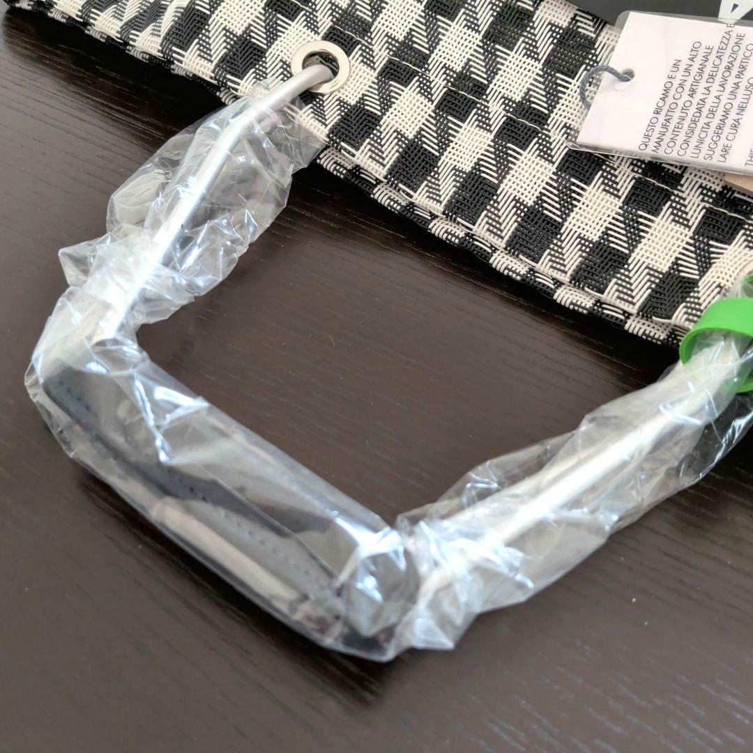新品 MARNI マーケットトートバッグ 大きめ チェック 黒/白 A4OK