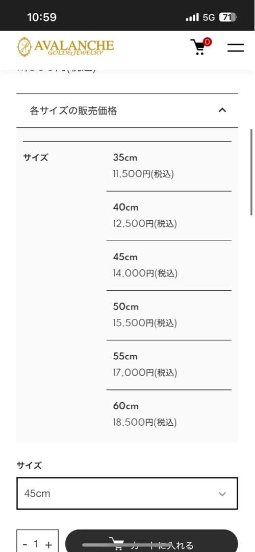 AVALANCHE シルバー ネックレス 45cm早い者勝ち‼️