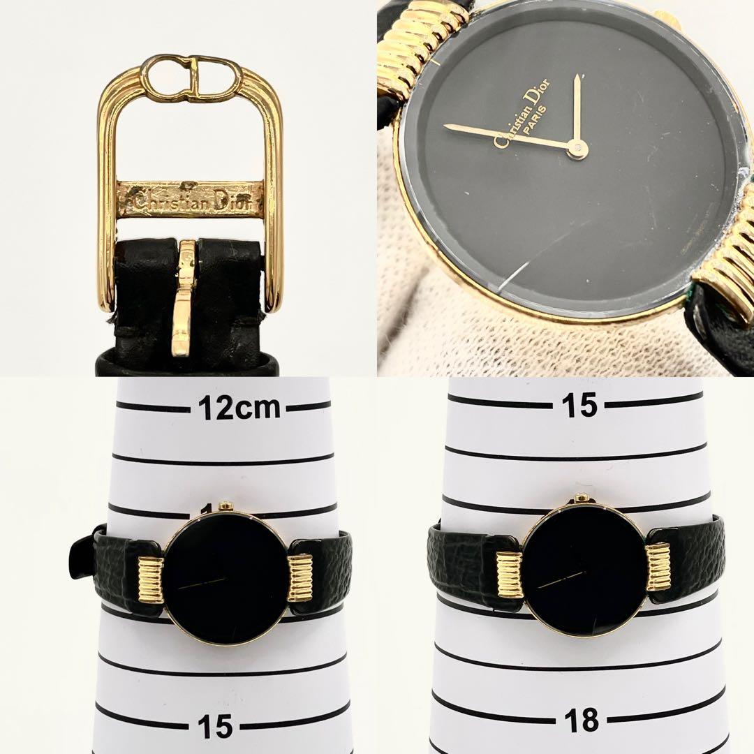 【稼働/新品電池】クリスチャンディオール バギラ ブラックムーン QZ 腕時計