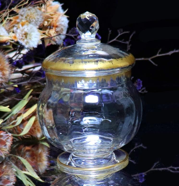 オールド・バカラ 希少型 金彩 蓋物 ゴールド 小物入れ キャンディボックス