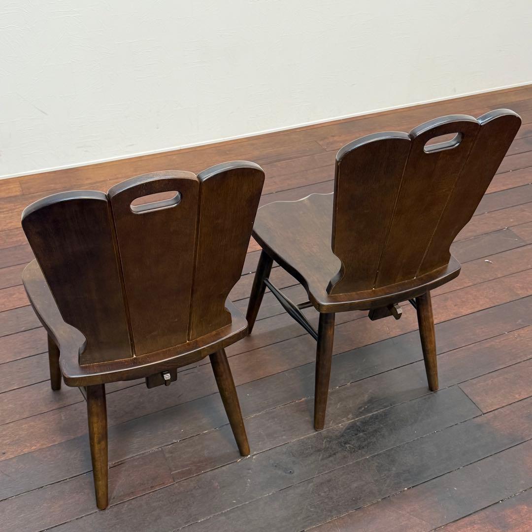 H21K3b カリモク ルスティック ダイニングチェア 2脚セット