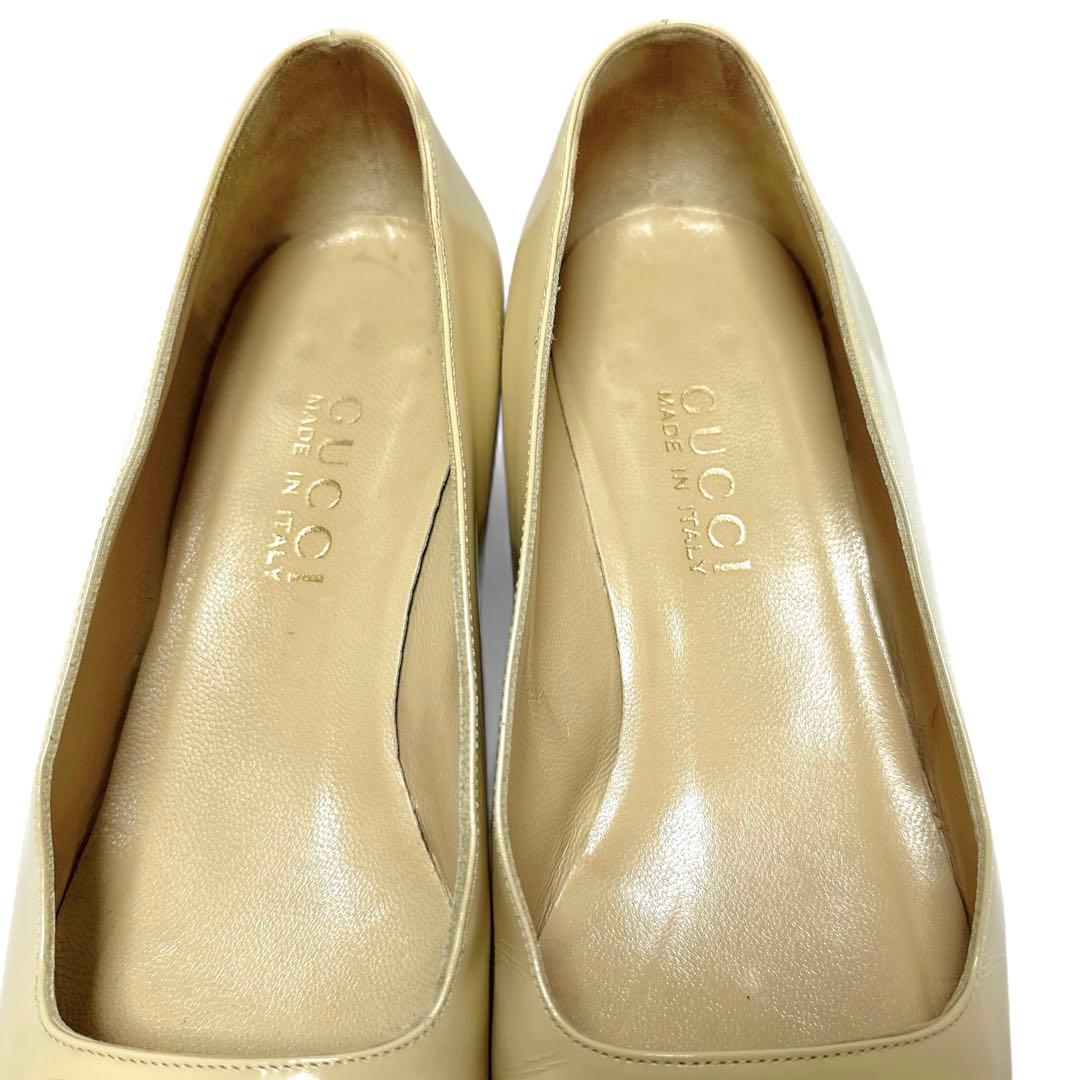 正規品✨極美品✨グッチ 36C 23㎝ ホースビット レザー パンプス ベージュ