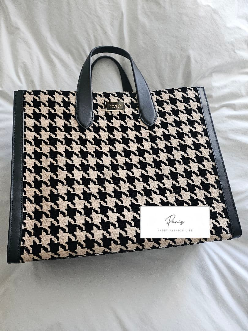 【kate spade】 ハウンドトゥース トートバッグ
