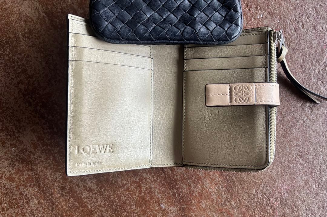【美品】ロエベ スリムジップ バイフォールド ウォレット ソフトグレインカーフ