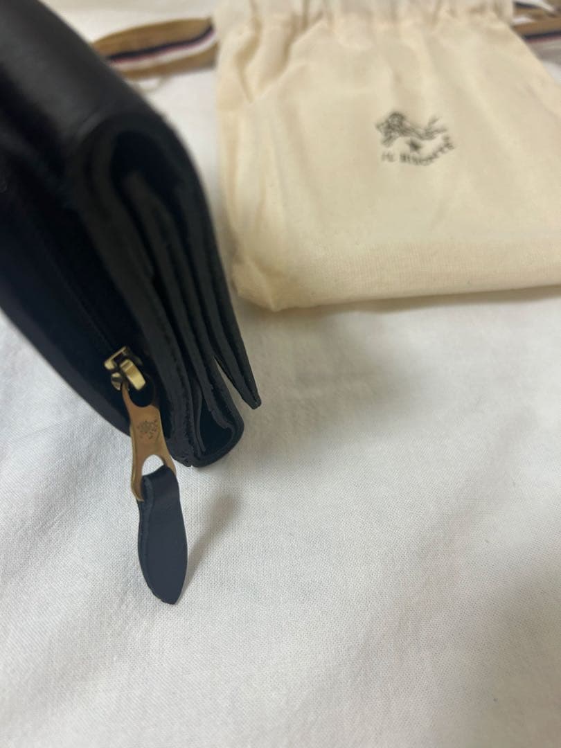 新品・未使用　イルビゾンテ レザー製三つ折り財布 黒 保存袋付き