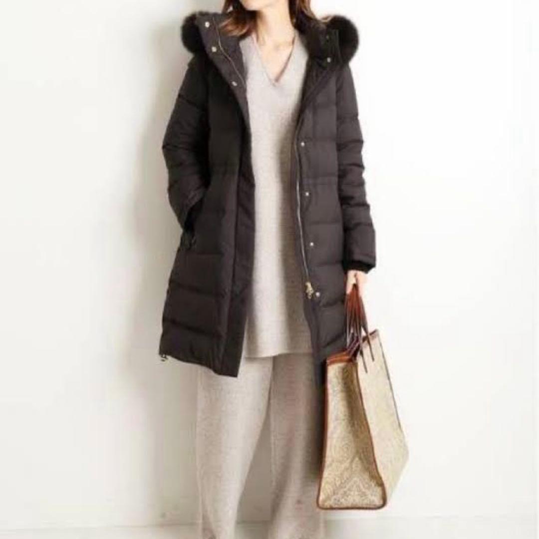 美品✨大人気✨イエナ ロングダウンコート フォックスファー Aライン ブラック