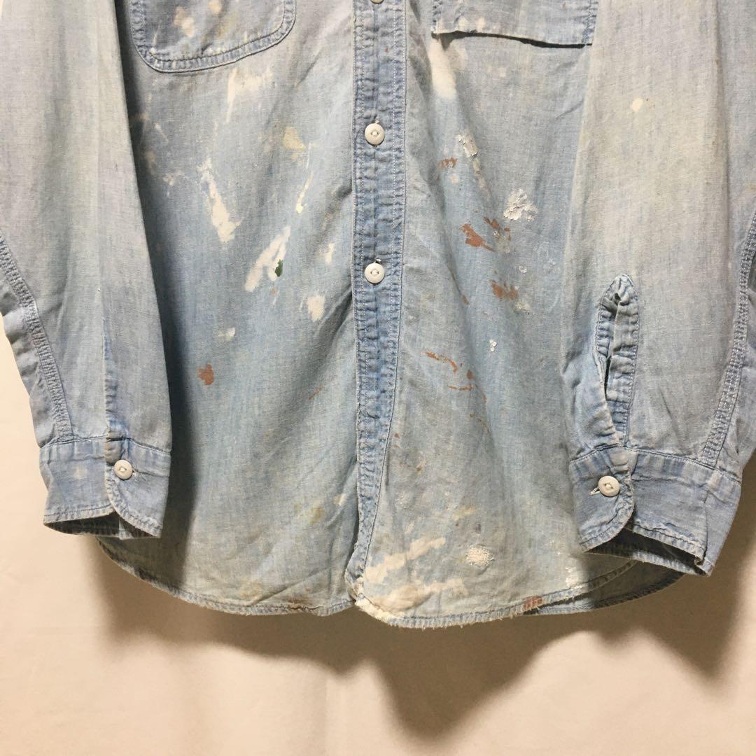 50s big yank シャンブレーシャツ ガチャポケ ボロ vintage