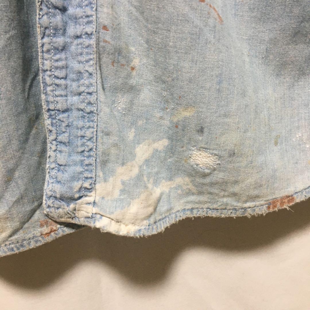 50s big yank シャンブレーシャツ ガチャポケ ボロ vintage