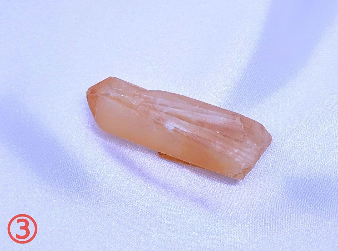 タンジェリン クォーツ　ポイント　原石　5本セット　ブラジル産　血液　健康　活力