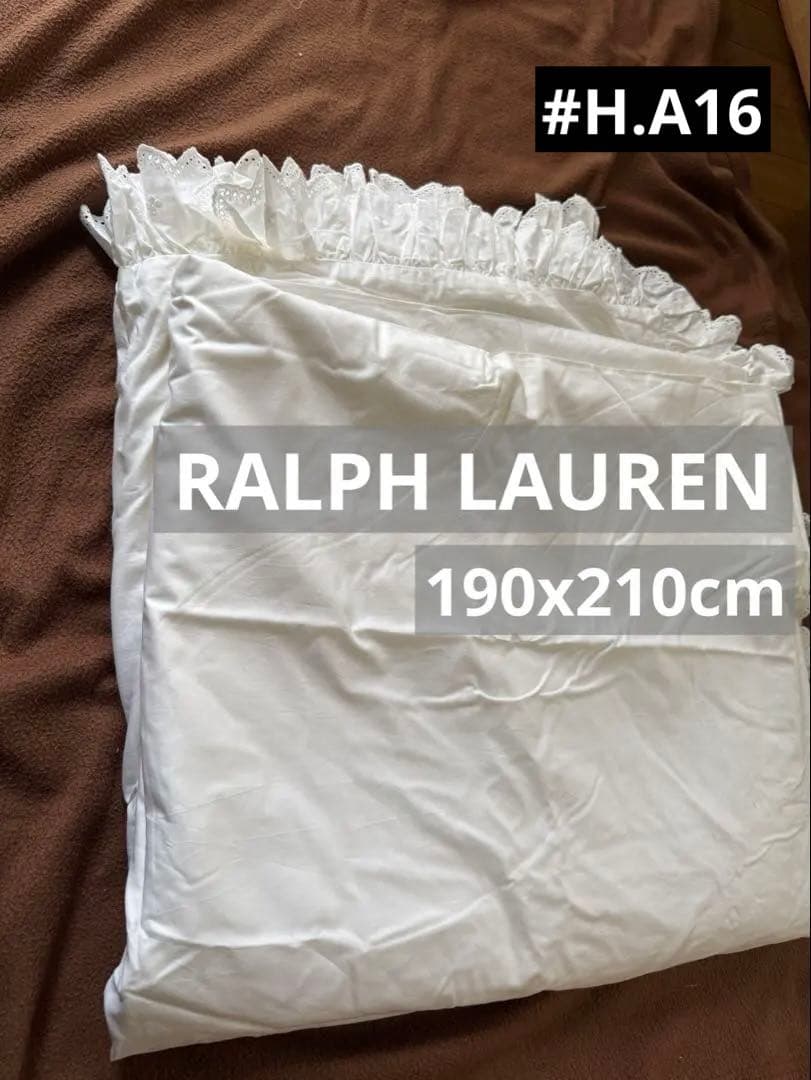 Ralph Laurenラルフローレン、掛け布団カバー、ホワイト、フリル、レース