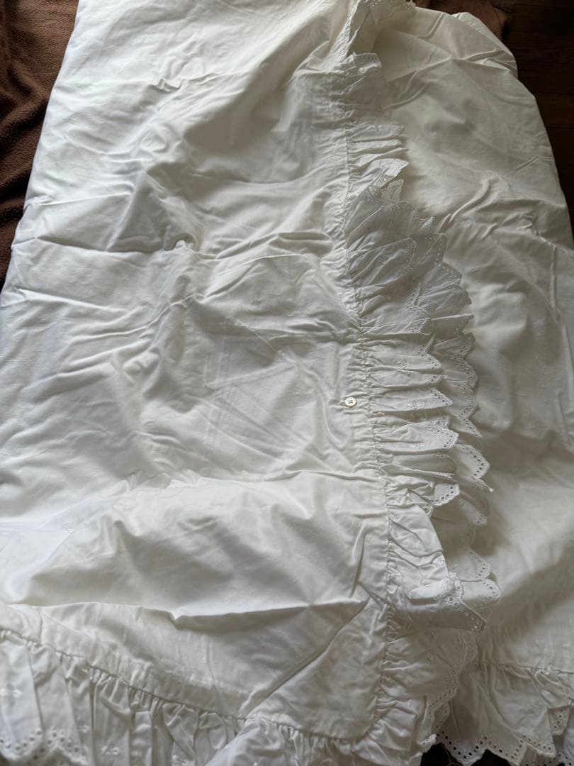 Ralph Laurenラルフローレン、掛け布団カバー、ホワイト、フリル、レース