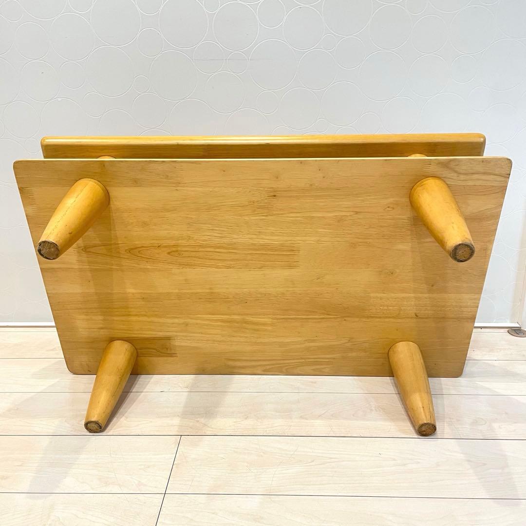 タイル天板 木製ローテーブル 棚付き ナチュラル 北欧風 ミッドセンチュリー