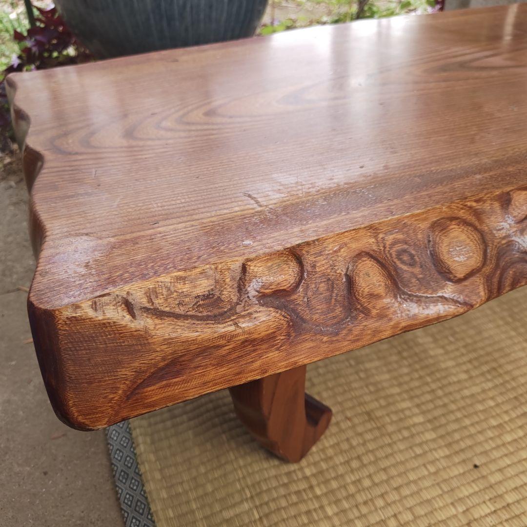 昭和レトロ　無垢材　小型座卓　ちゃぶ台　古民家　当時物