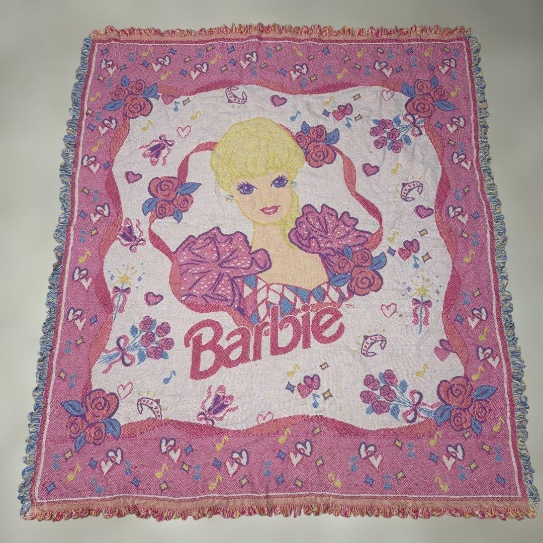 バービー　ブランケット　マルチカバー　ソファカバー　ラグ　145x127