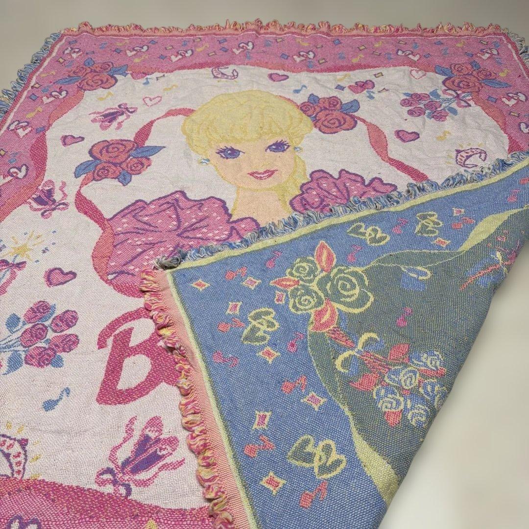 バービー　ブランケット　マルチカバー　ソファカバー　ラグ　145x127