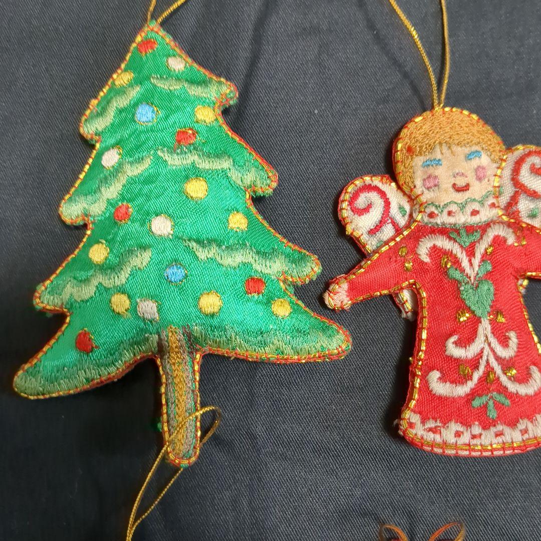 アンティーク　ヴィンテージ　クリスマスオーナメント　豪華刺繍　１６個　海外製品
