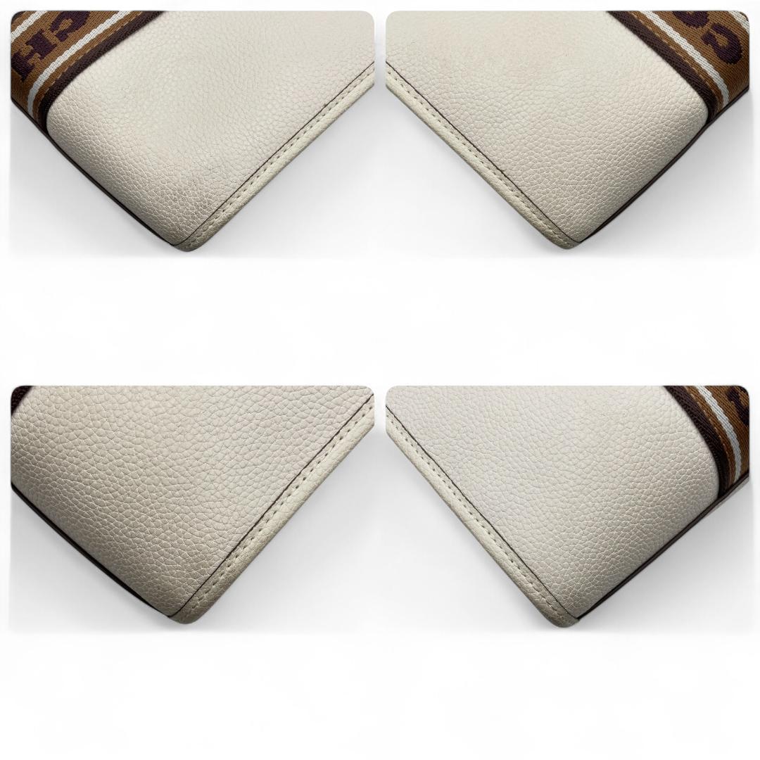 良品 COACH トートバッグ レザー ホワイト スミス 2way CM067