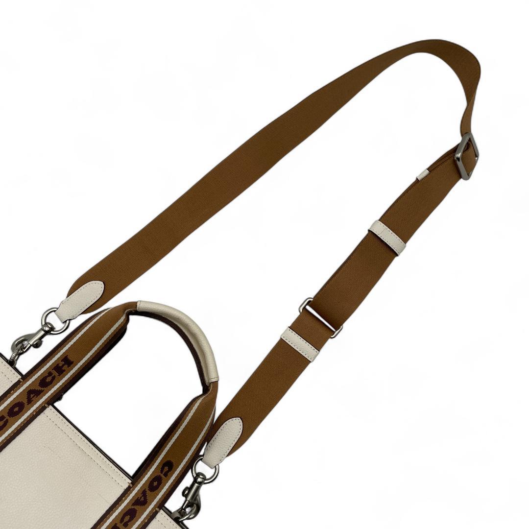 良品 COACH トートバッグ レザー ホワイト スミス 2way CM067