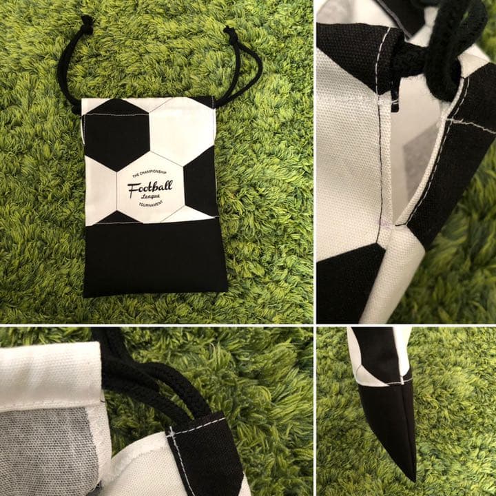 【ハンドメイド】サッカーボール柄 入園準備グッズ