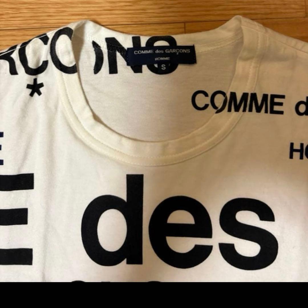 コムデギャルソンオム ロゴ Tシャツ 白 Sサイズ