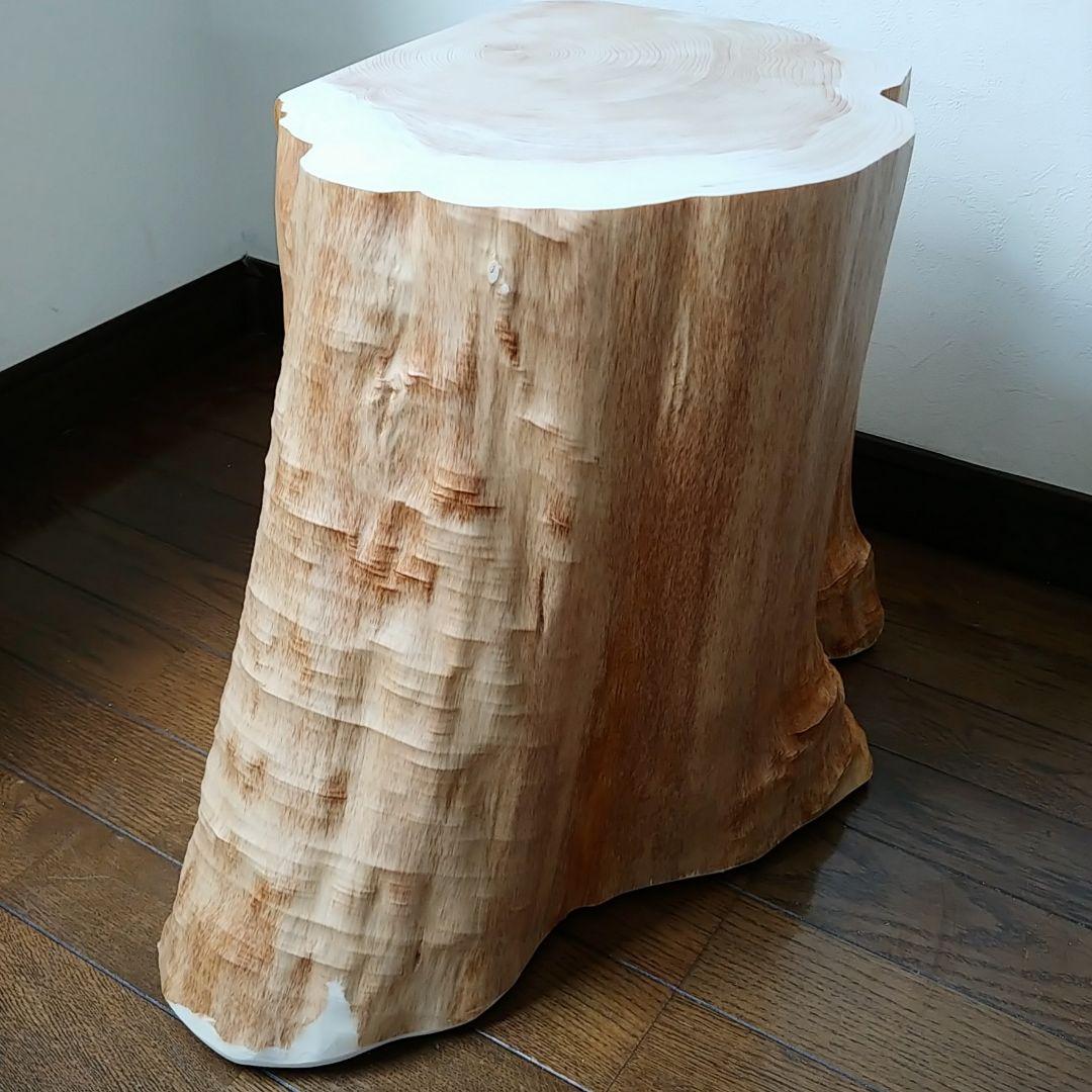丸太スツール　丸太サイドテーブル　ヒノキ根元