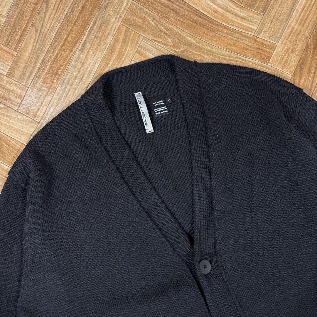 VAN DER STRAETE ペルー製カーディガン アルパカ×ウール ブラック