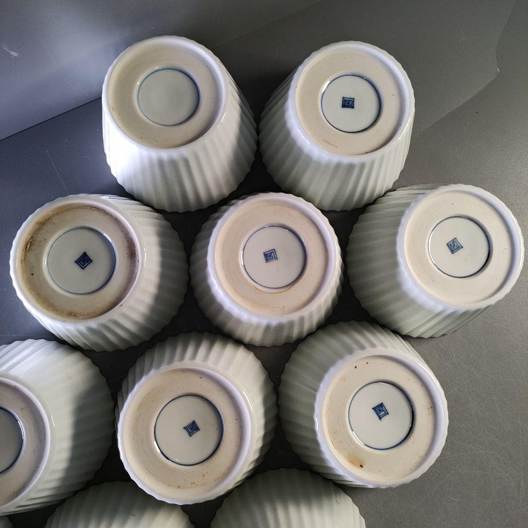 A1258-8/在銘/染付唐草文向付19客/銘々皿/飾鉢/盛鉢/菓子鉢/懐石道具