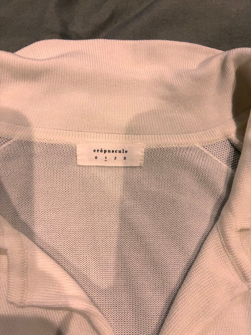 crepuscule Open collar knit shirt ホワイト