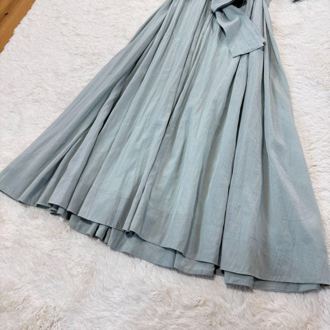 美品 ANAYI 淡い グリーン ロングワンピース 現行 36 Sサイズ ベルト