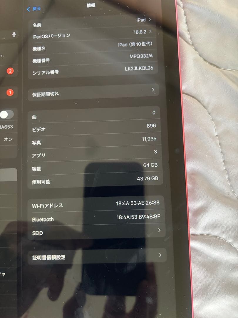 Apple iPad10世代　64gb ピンク　本体